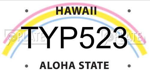 TYP523 Hawaii License Plate
