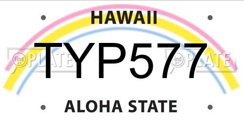 TYP577 Hawaii License Plate