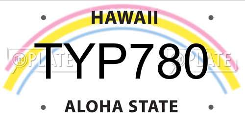 TYP780 Hawaii License Plate