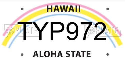 TYP972 Hawaii License Plate