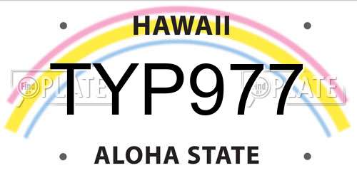 TYP977 Hawaii License Plate