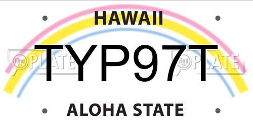 TYP97T Hawaii License Plate
