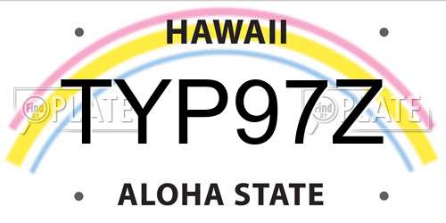 TYP97Z Hawaii License Plate