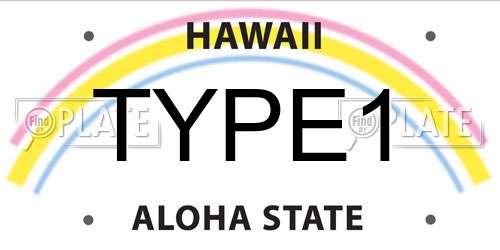 TYPE1 Hawaii License Plate