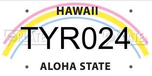 TYR024 Hawaii License Plate