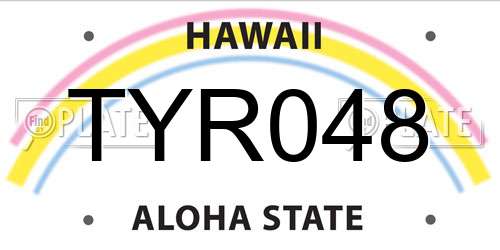 TYR048 Hawaii License Plate