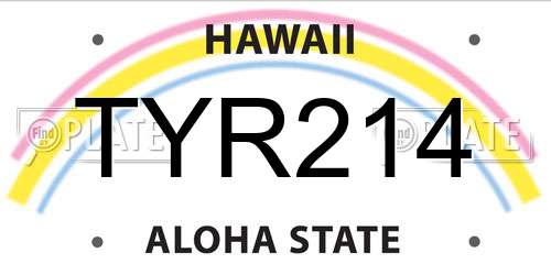 TYR214 Hawaii License Plate