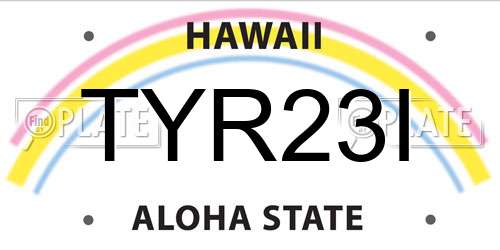 TYR23I Hawaii License Plate