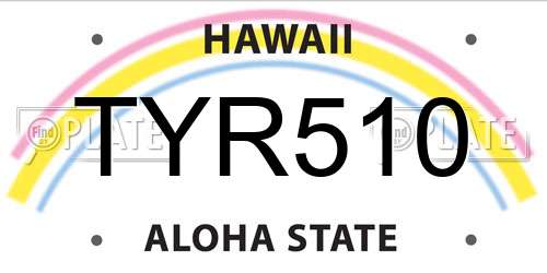 TYR510 Hawaii License Plate