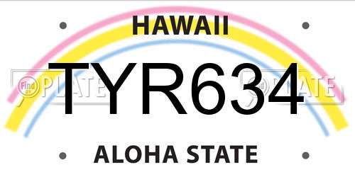 TYR634 Hawaii License Plate