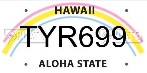 TYR699 Hawaii License Plate