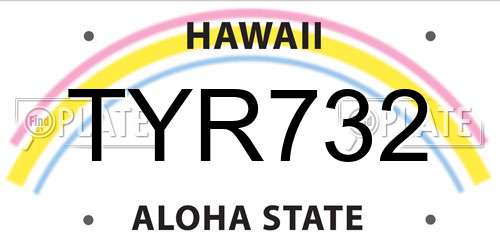 TYR732 Hawaii License Plate