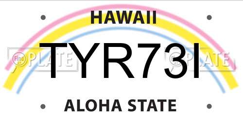 TYR73I Hawaii License Plate