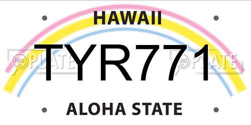 TYR771 Hawaii License Plate