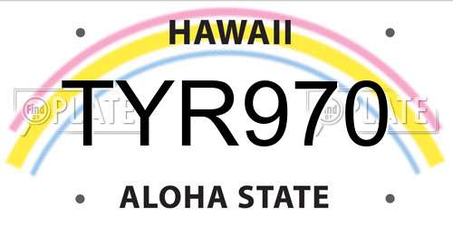 TYR970 Hawaii License Plate