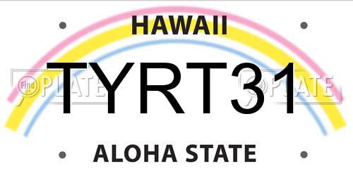 TYRT31 Hawaii License Plate
