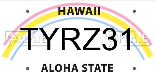 TYRZ31 Hawaii License Plate