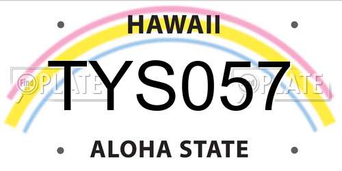 TYS057 Hawaii License Plate