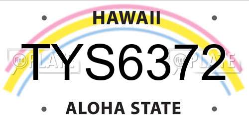 TYS6372 Hawaii License Plate
