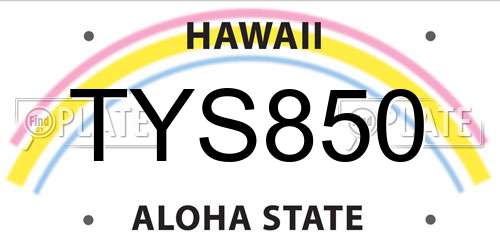 TYS850 Hawaii License Plate