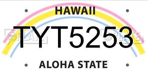 TYT5253 Hawaii License Plate