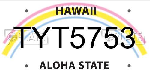 TYT5753 Hawaii License Plate