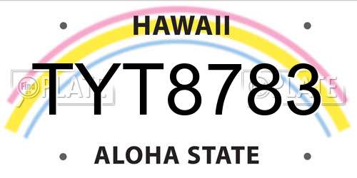 TYT8783 Hawaii License Plate