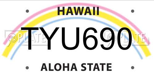 TYU690 Hawaii License Plate