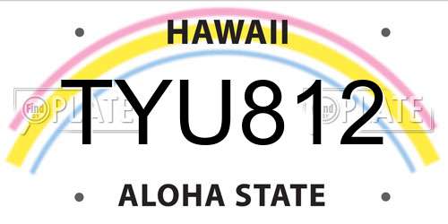 TYU812 Hawaii License Plate