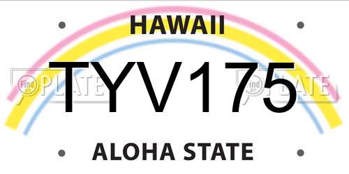 TYV175 Hawaii License Plate