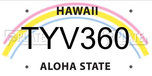 TYV360 Hawaii License Plate