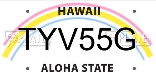 TYV55G Hawaii License Plate