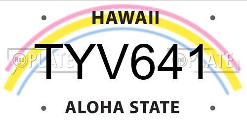 TYV641 Hawaii License Plate