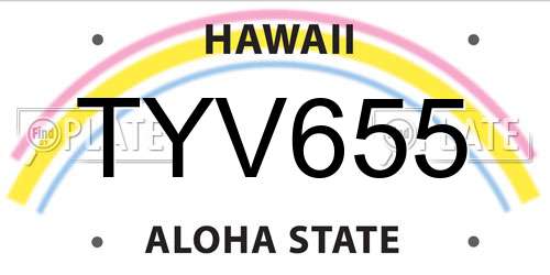 TYV655 Hawaii License Plate