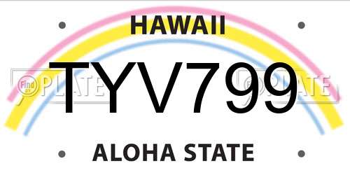 TYV799 Hawaii License Plate