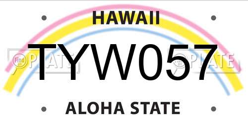TYW057 Hawaii License Plate