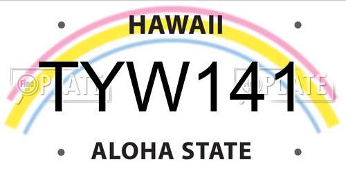 TYW141 Hawaii License Plate