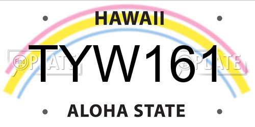 TYW161 Hawaii License Plate