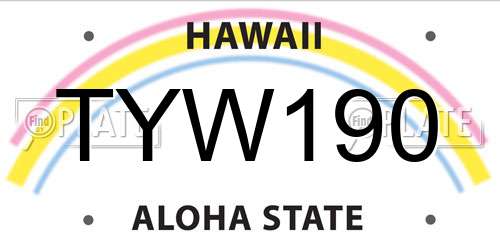 TYW190 Hawaii License Plate