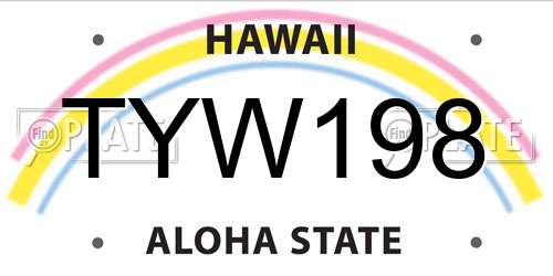TYW198 Hawaii License Plate