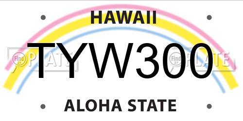TYW300 Hawaii License Plate