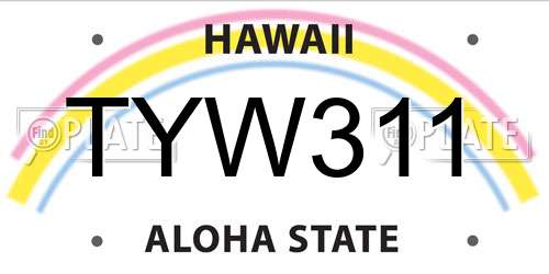 TYW311 Hawaii License Plate