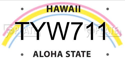 TYW711 Hawaii License Plate