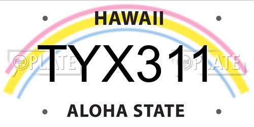 TYX311 Hawaii License Plate