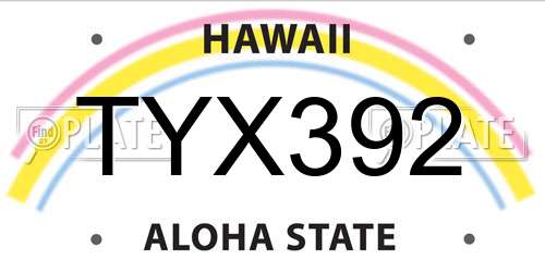 TYX392 Hawaii License Plate
