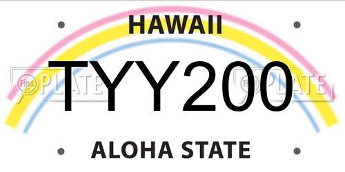 TYY200 Hawaii License Plate