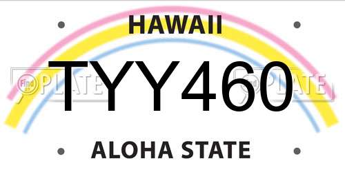 TYY460 Hawaii License Plate