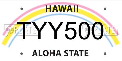 TYY500 Hawaii License Plate