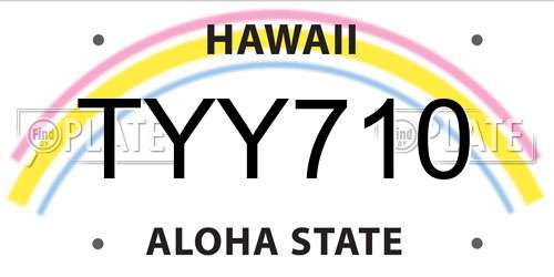 TYY710 Hawaii License Plate