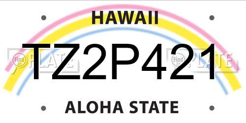 TZ2P421 Hawaii License Plate